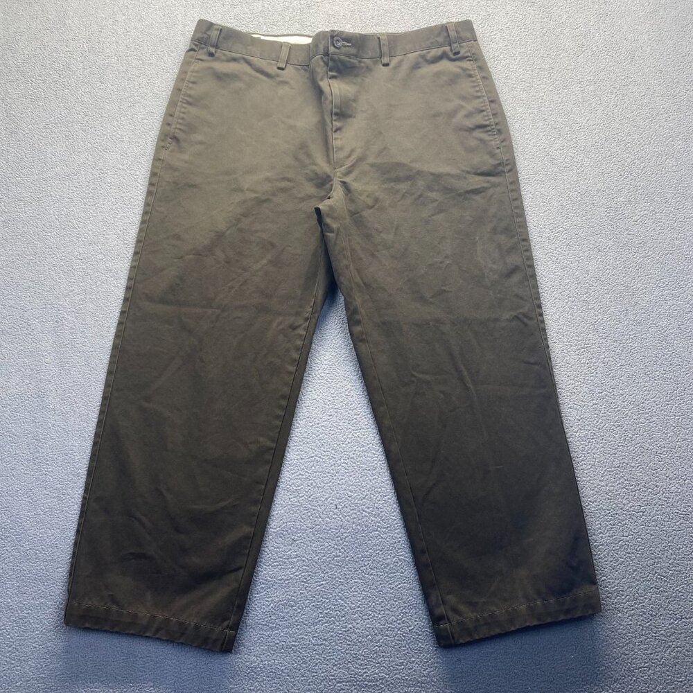 Orvis Trim‎ Fit Chino Pants Mens Size 38  Pocket Flat Front Olive Green